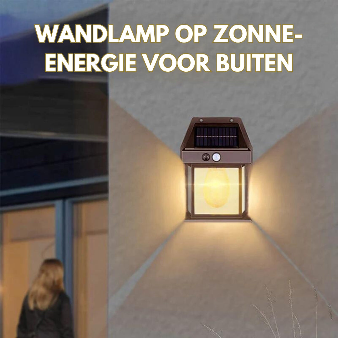 SunLux™ - Wolfraam wandlamp op zonne-energie voor buiten