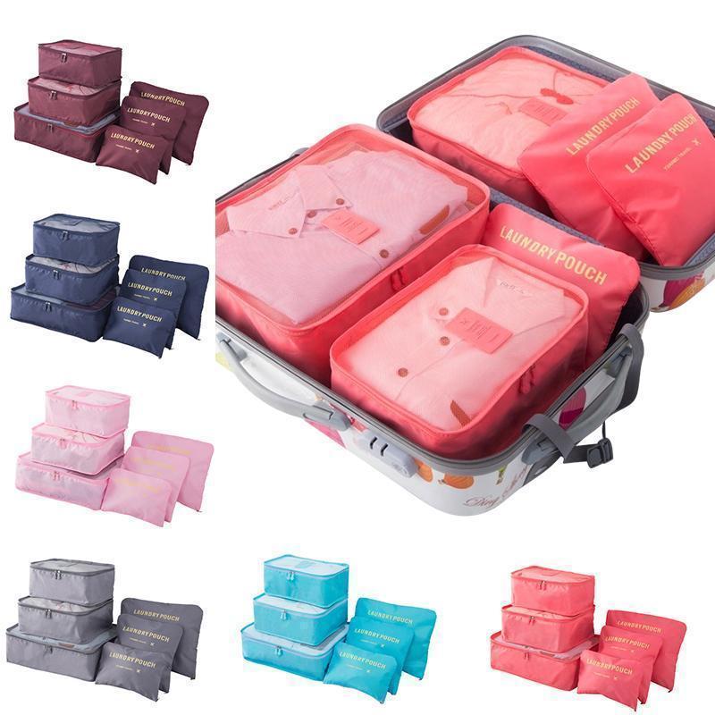 TravelSet™ - Set van 6 opbergtassen voor in je koffer