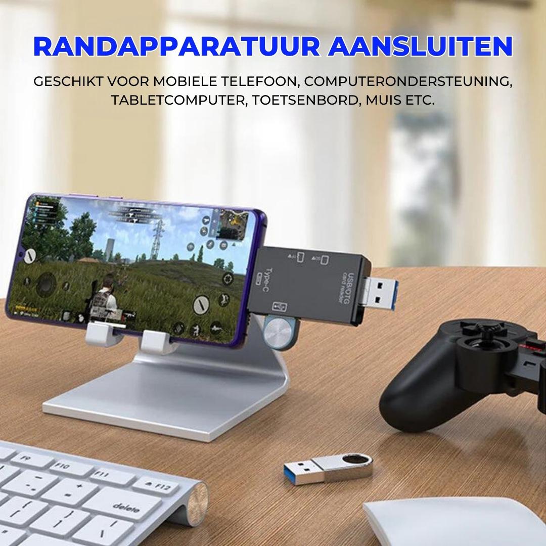 MultiCard™ - 6-in-1 kaartlezer met USB en USB-C aansluitingen