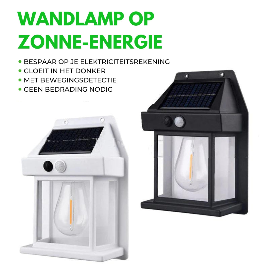 SunLux™ - Wolfraam wandlamp op zonne-energie voor buiten