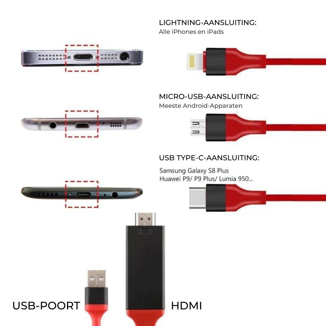 MediaFlow™ - HDMI-kabel voor iOS en Android telefoons