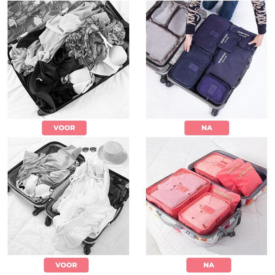 TravelSet™ - Set van 6 opbergtassen voor in je koffer