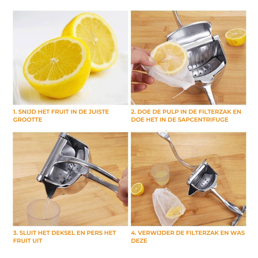 FruitJuicer™ - Ergonomische roestvrijstalen fruitpersen