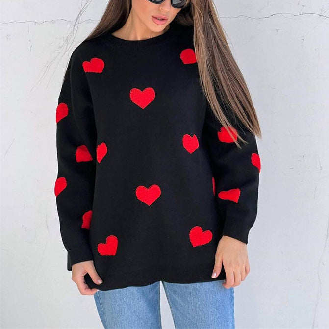 Aalina | Gebreid hart Sweatshirt 