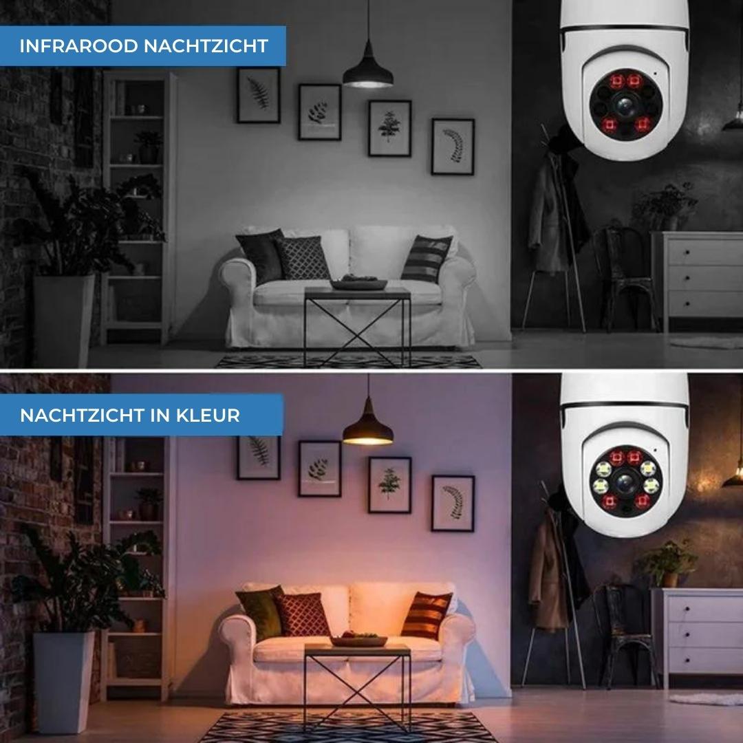 BrightEye™ - Draadloze WiFi beveiligingscamera met lampaansluiting