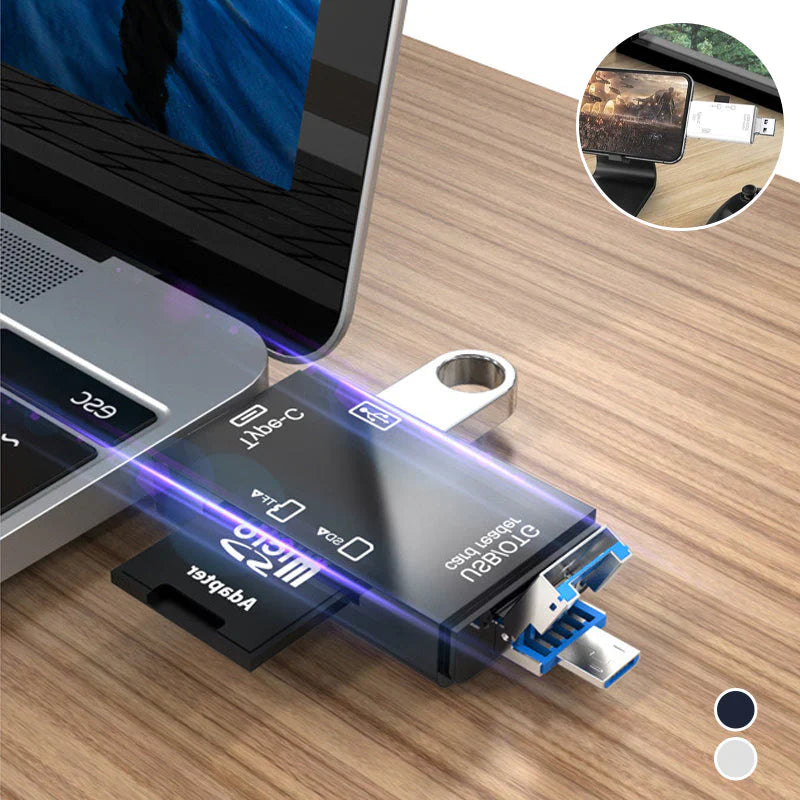 MultiCard™ - 6-in-1 kaartlezer met USB en USB-C aansluitingen