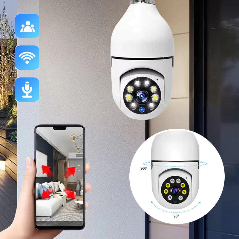 BrightEye™ - Draadloze WiFi beveiligingscamera met lampaansluiting