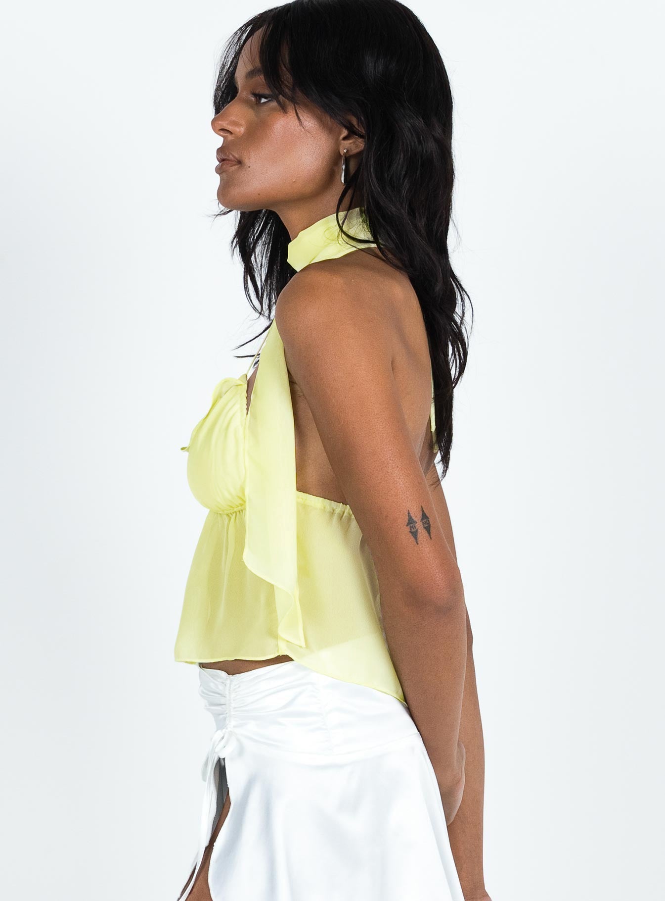 Demi Frill Top Yellow