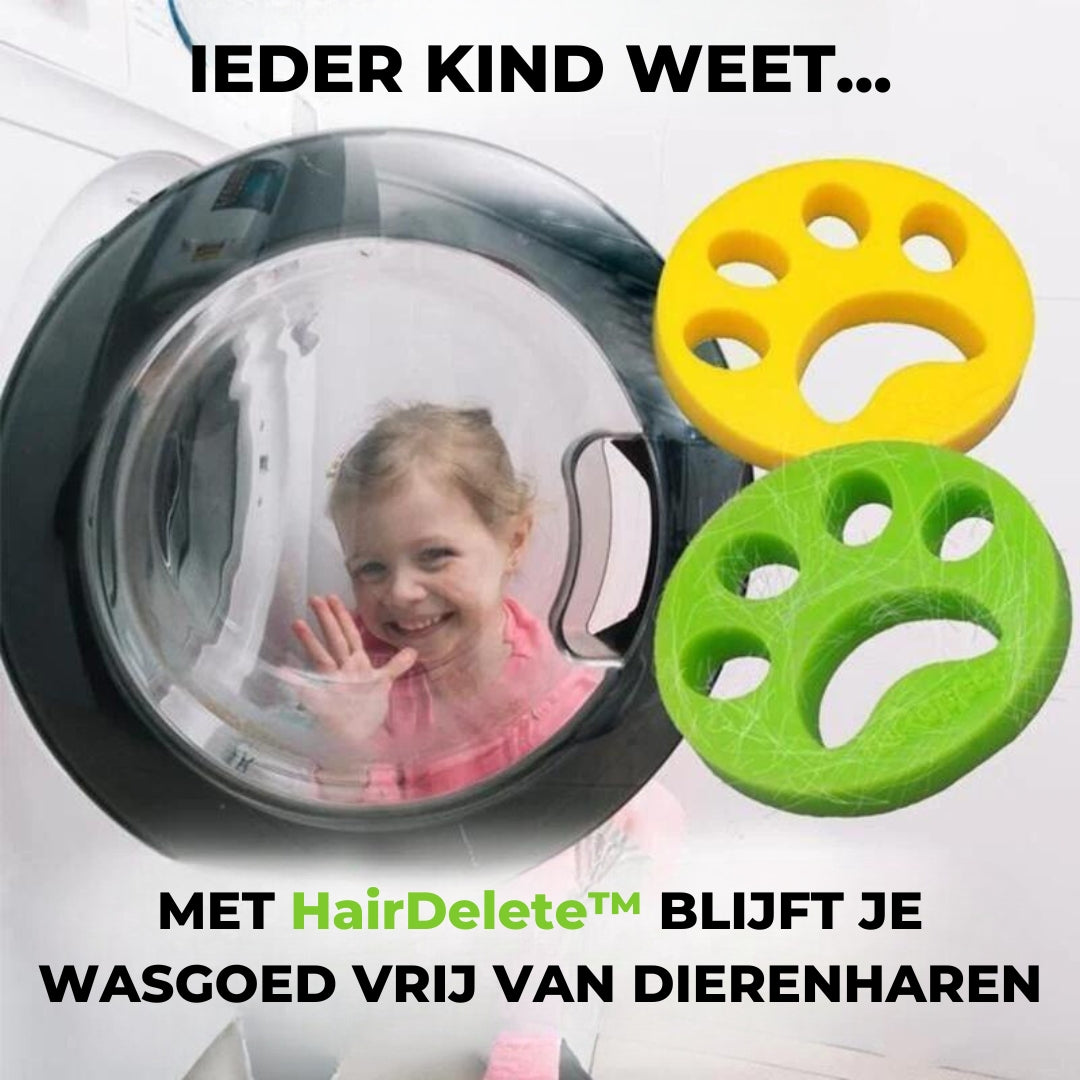 HairDelete™ - Verwijdert haren van huisdieren bij het wassen en drogen