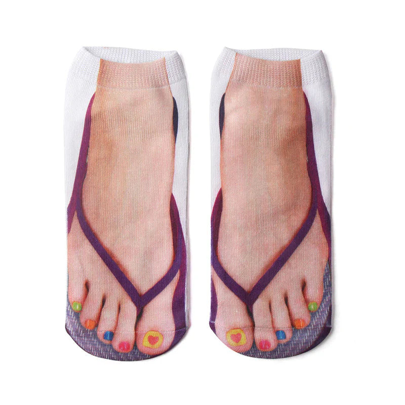 FlipSocks™ - Sokken met teenslipper print