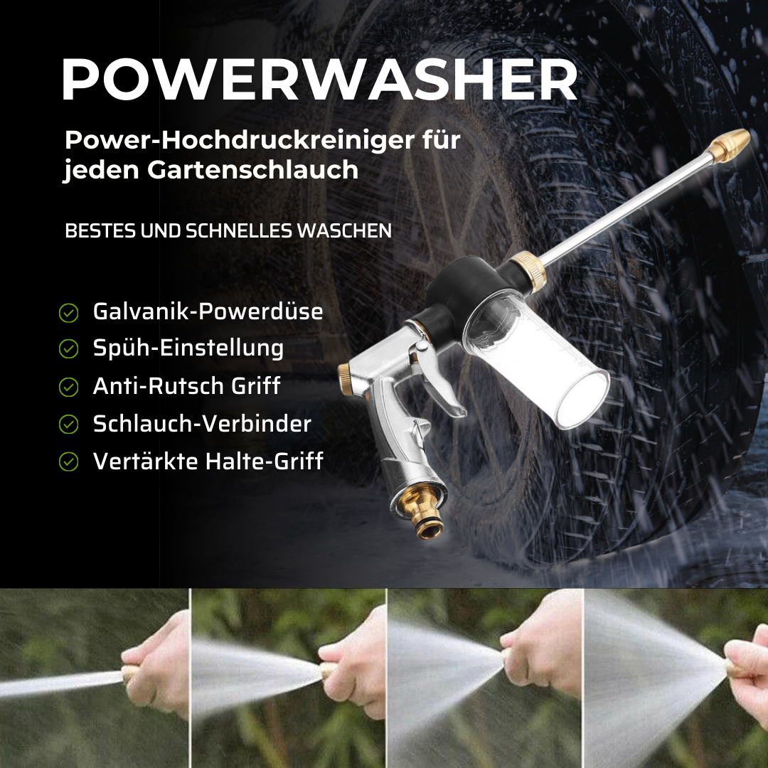 Powerwasher | Power-Hochdruckreiniger für jeden Gartenschlauch | 2 für 1 Gratisaktion