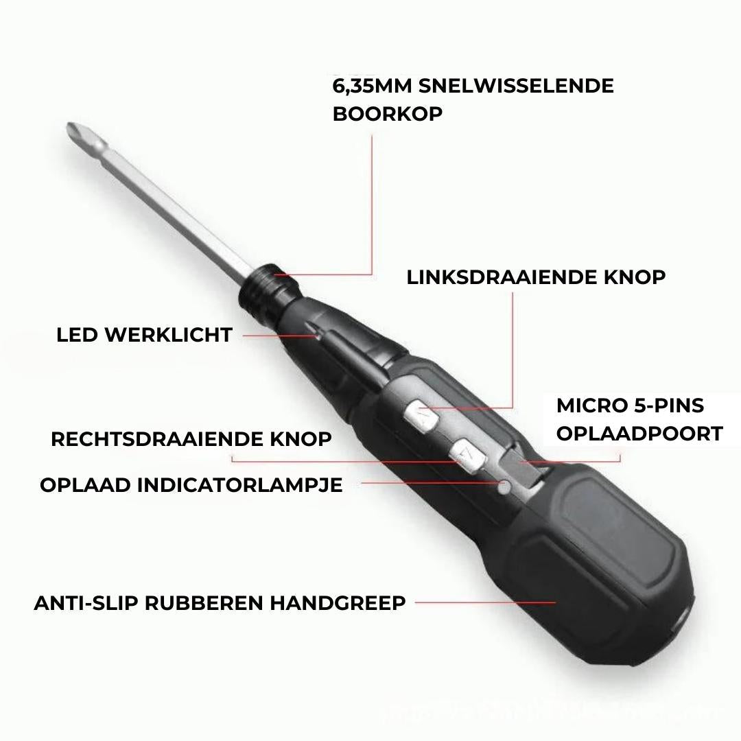 PowerGrip™ - Multifunctionele oplaadbare schroevendraaier