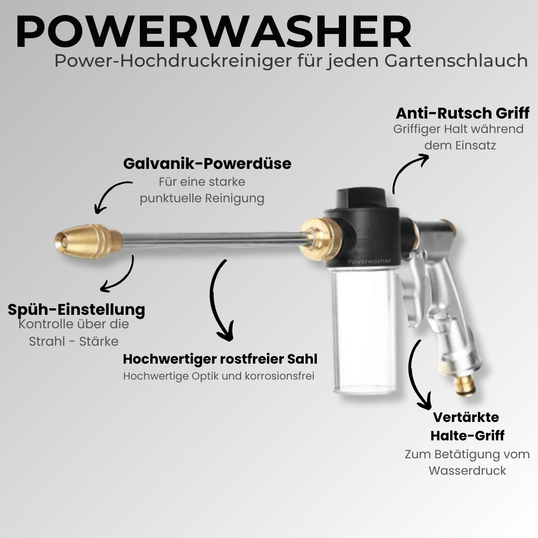 Powerwasher - Power-Hochdruckreiniger für jeden Gartenschlauch