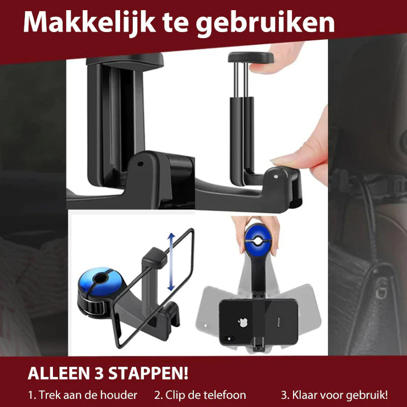 CarHook™ - Kledinghaak en telefoonhouder voor autohoofdsteun