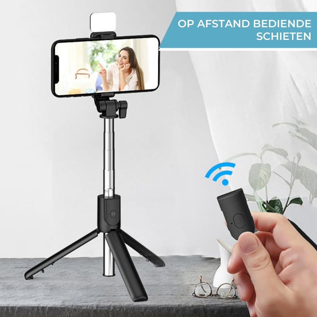 SelfieShot™ - Draadloze bluetooth selfiestick met verlichting