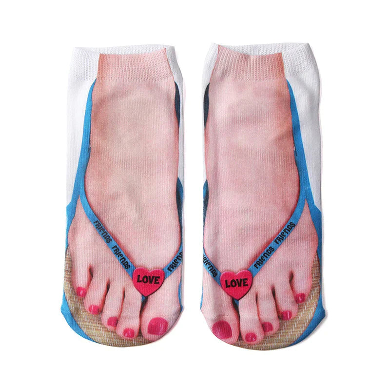 FlipSocks™ - Sokken met tienerslipperprint