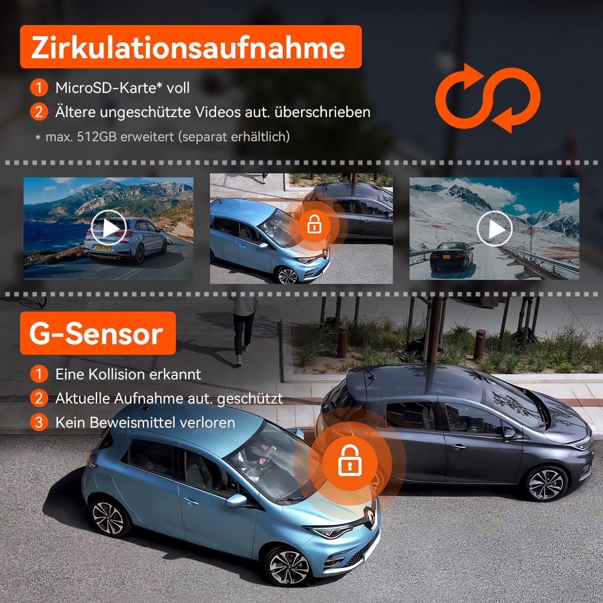 AutoPulseX - 4K Dash-Cam voor automatische monitoring van de auto