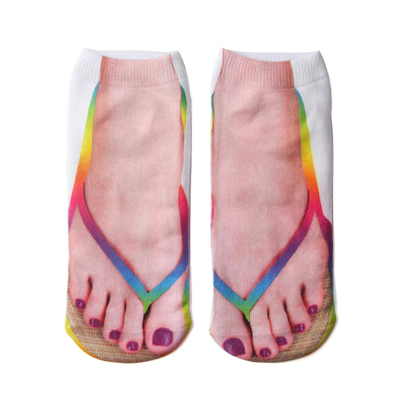 FlipSocks™ - Sokken met tienerslipperprint