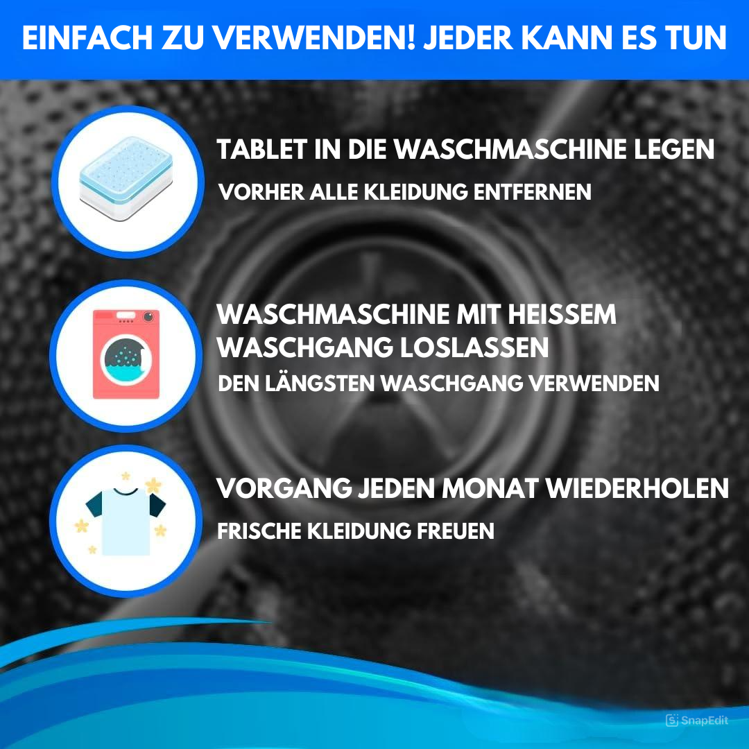 CleanTab - Ontsmetting van uw wasmachine zonder sterkte