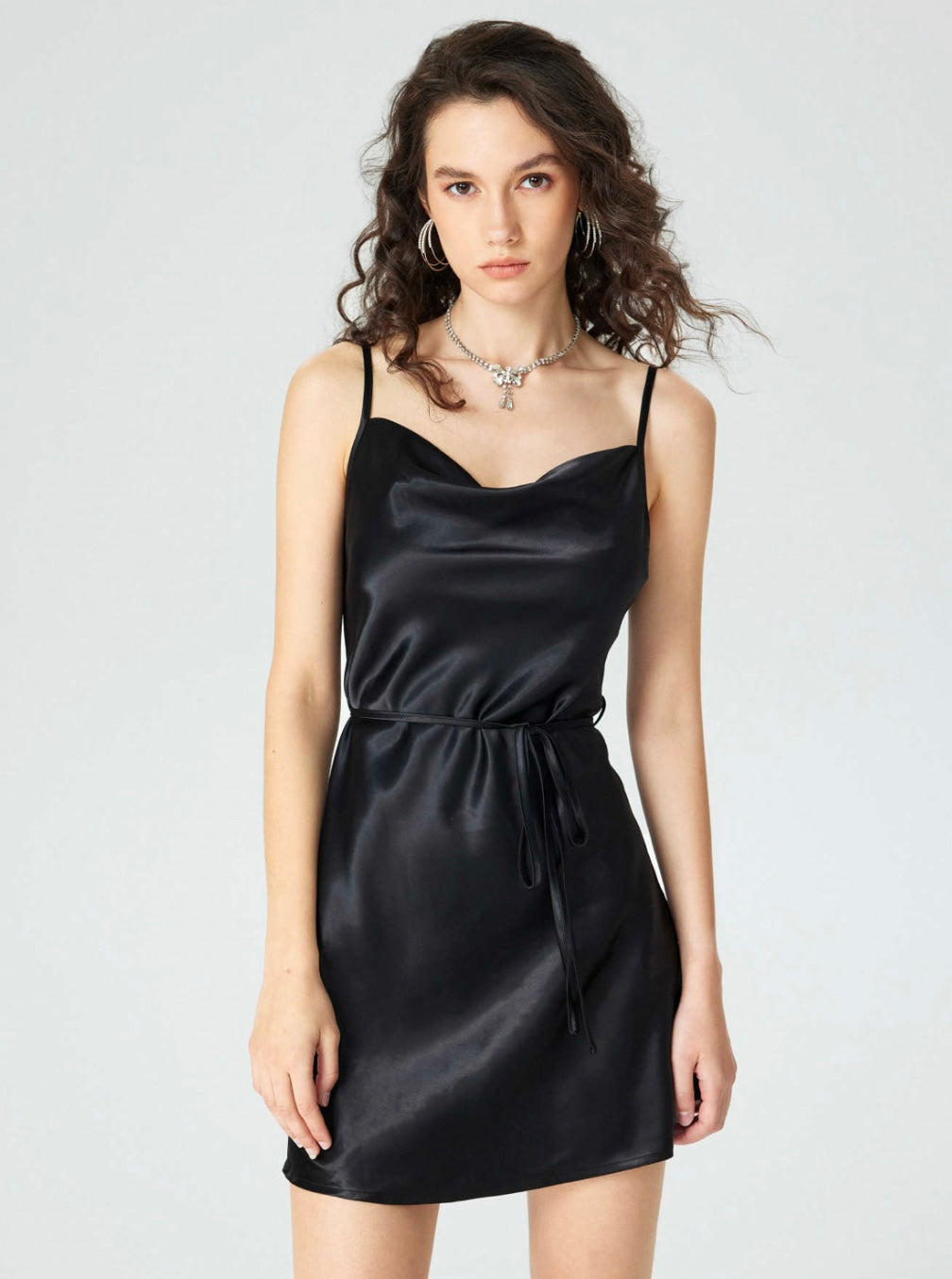 The Solid Satin Cami Dress