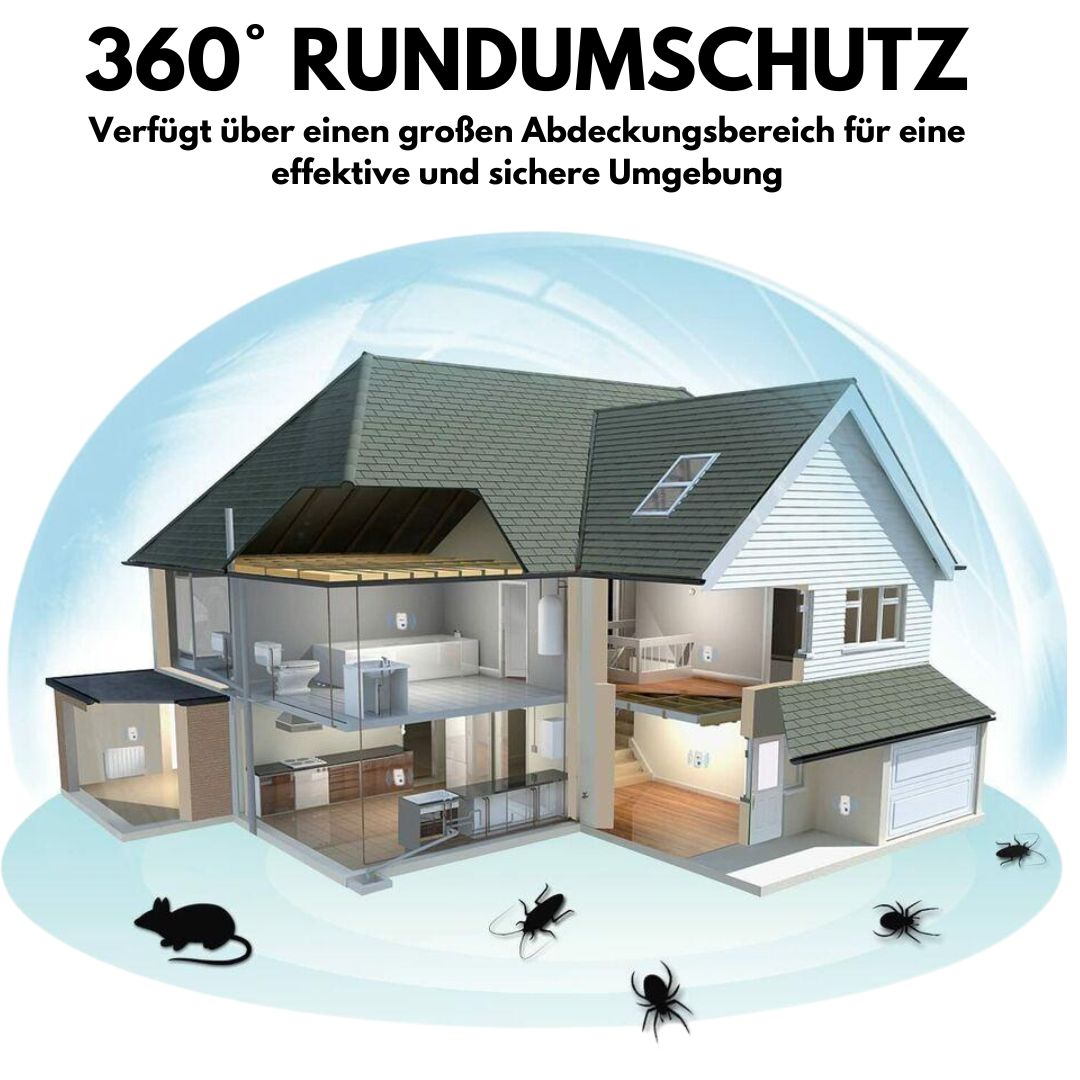 PestStop - Ultraschall-Abwehr gegen Mücken, Mäuse, Kakerlaken, Insekten, Ratten, Nagetiere, Fliegen, Ameisen