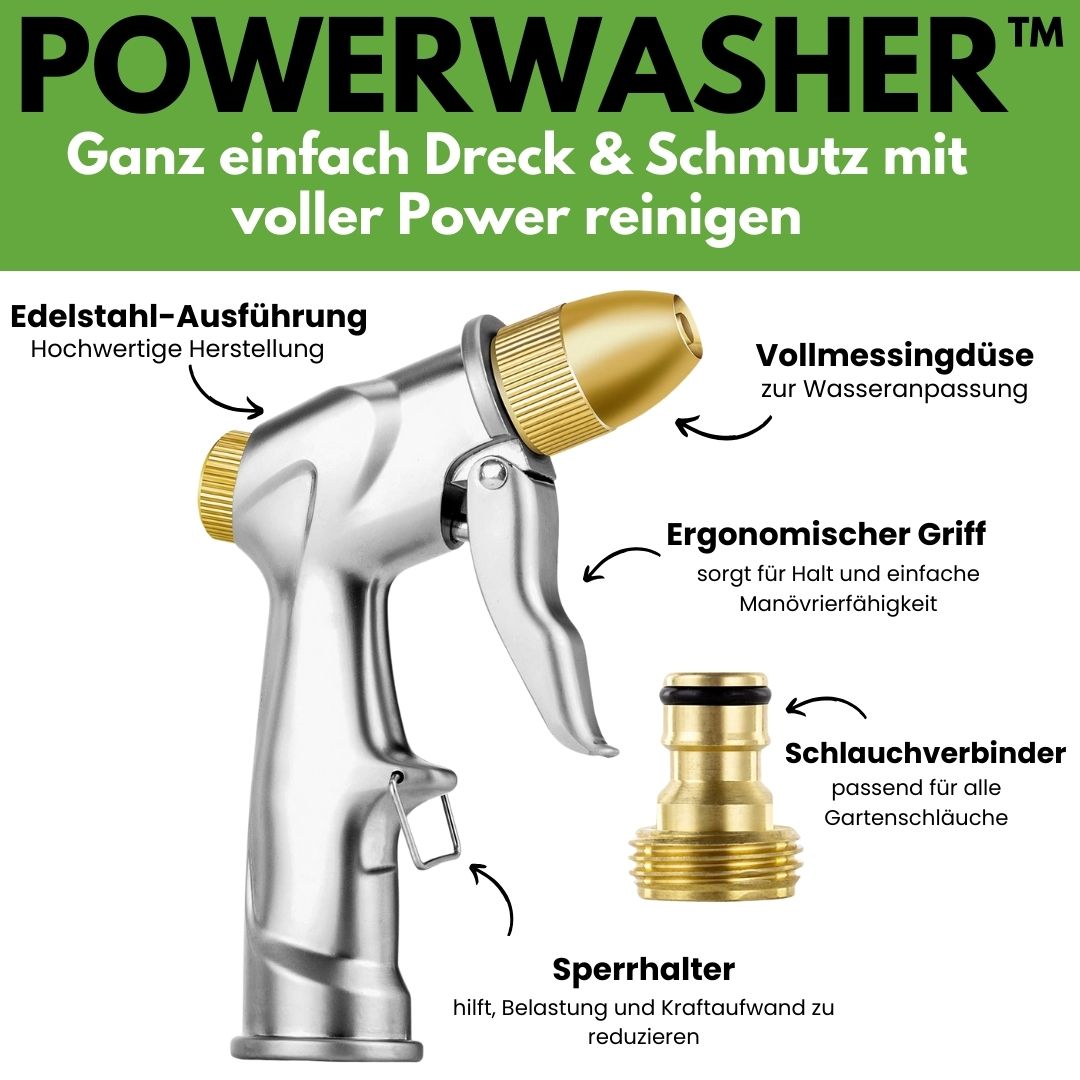 Powerwasher - Leistungsstarker Hochdruckreiniger voor jeden Gartenschlauch