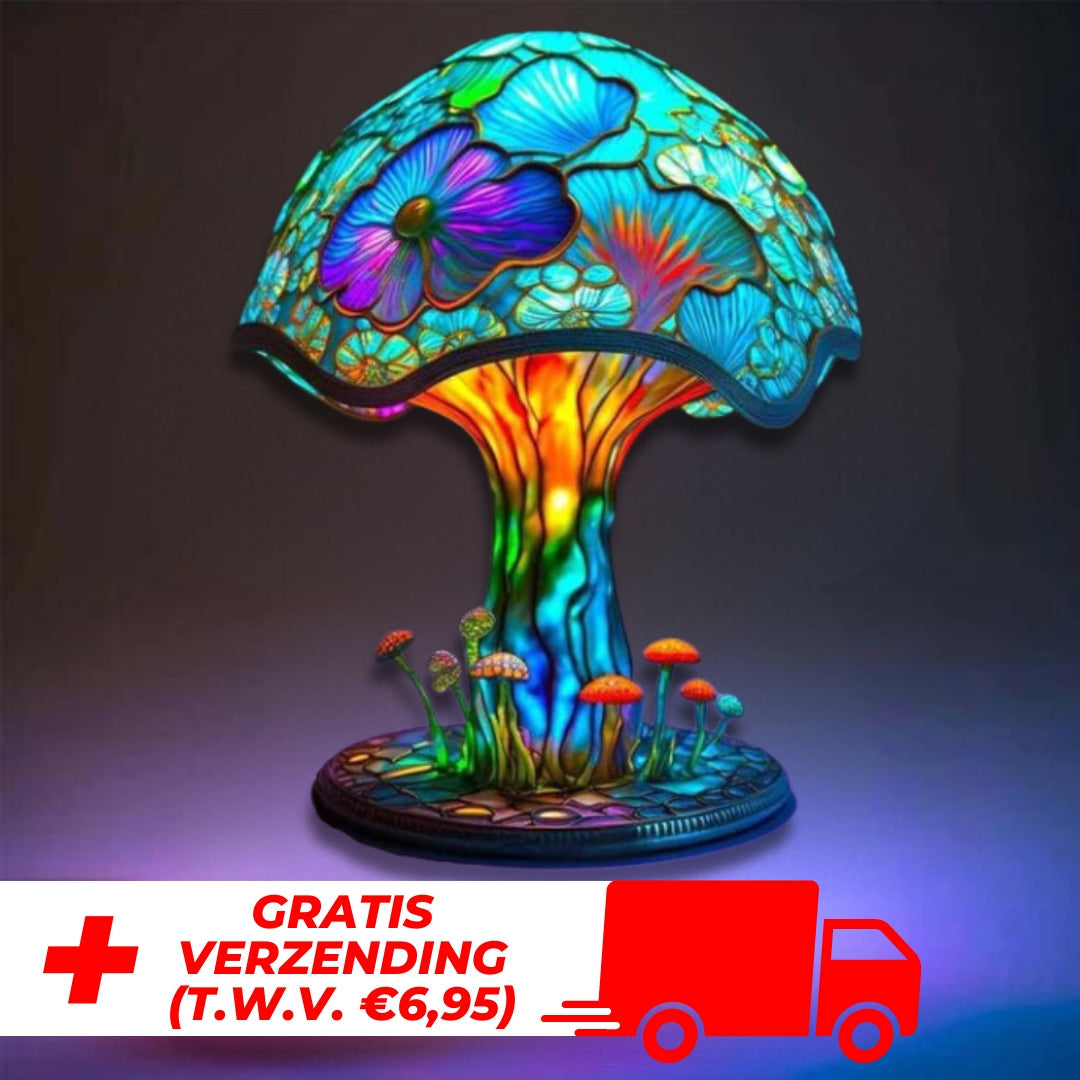 TreeGlow™ - Praktische en rustgevende lamp van glas in lood