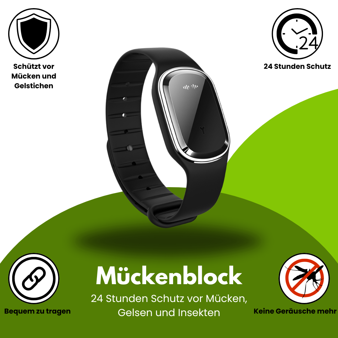 Mückenblock Armband - 24 Stunden Schutz vor Mücken u.- Gelsenstichen